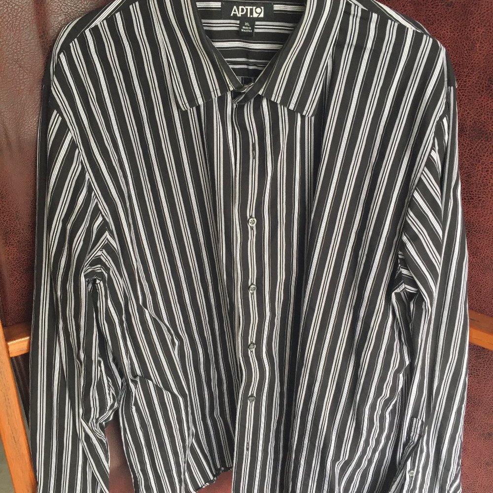 XL Black and white pinstripe shirt